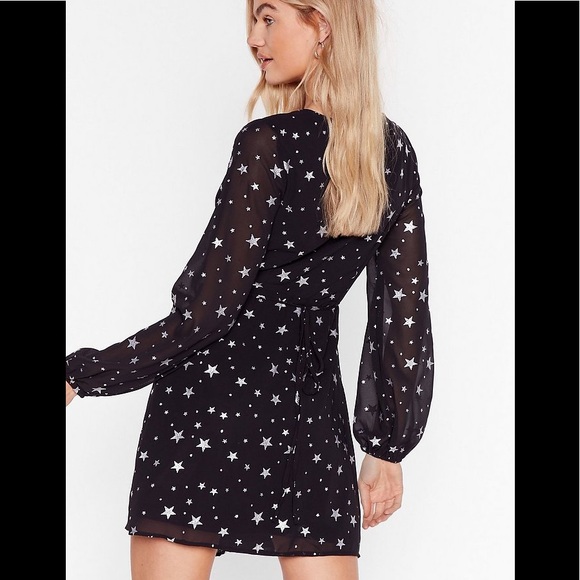 Nasty Gal Enchanted Star Wrap Dress NWOT - Picture 3 of 9